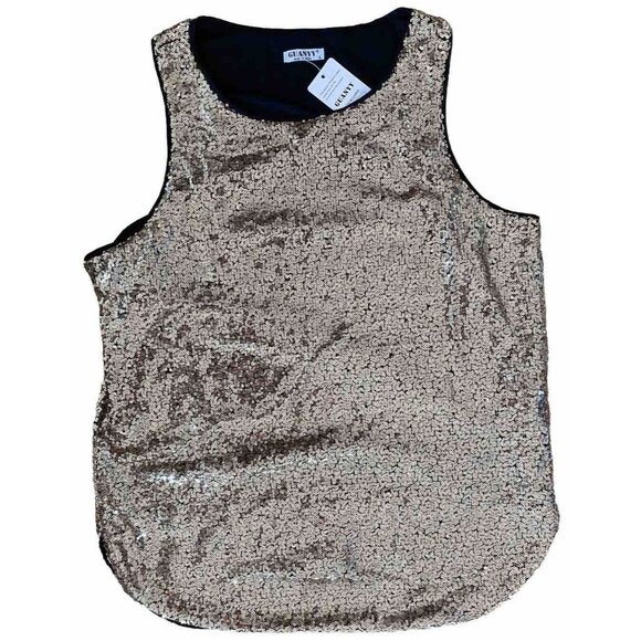 Guanyy Sequin Gold Tank XL Disco Rave - Picture 2 of 8